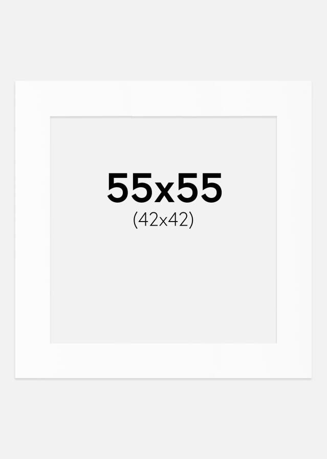 Passepartout Valkoinen Standard (Valkoinen keskus) 55x55 cm (42x42)