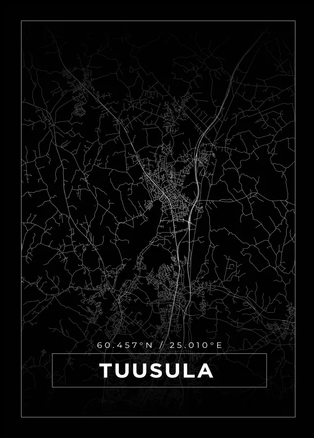 Kartta - Tuusula - Musta Juliste
