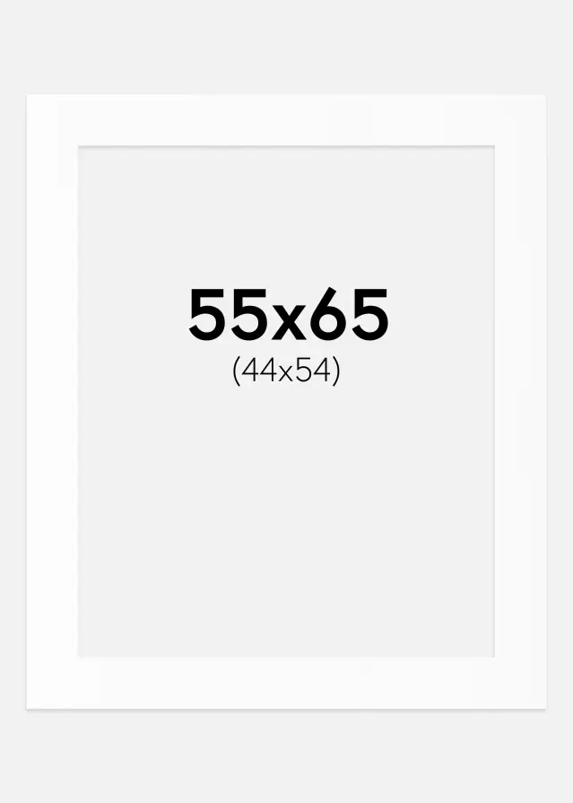 Passepartout Valkoinen Standard (Valkoinen keskus) 55x65 cm (44x54)