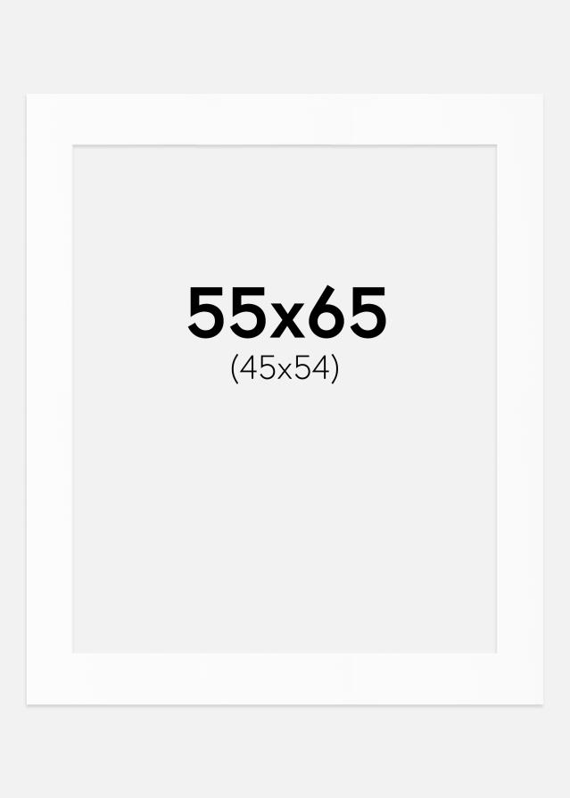 Passepartout Valkoinen Standard (Valkoinen keskus) 55x65 cm (45x54)