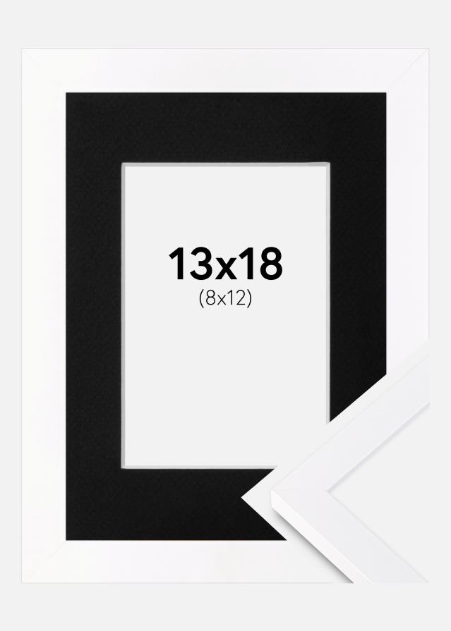 Kehys Selection Valkoinen 13x18 cm - Passepartout Musta 9x13 cm