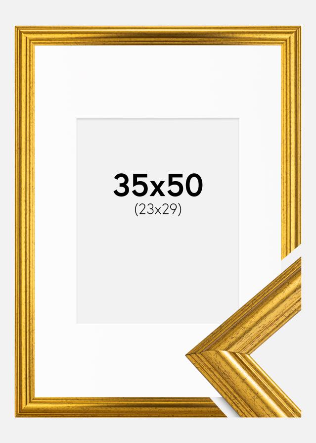 Kehys Västkusten Kulta 35x50 cm - Passepartout Valkoinen 24x30 cm