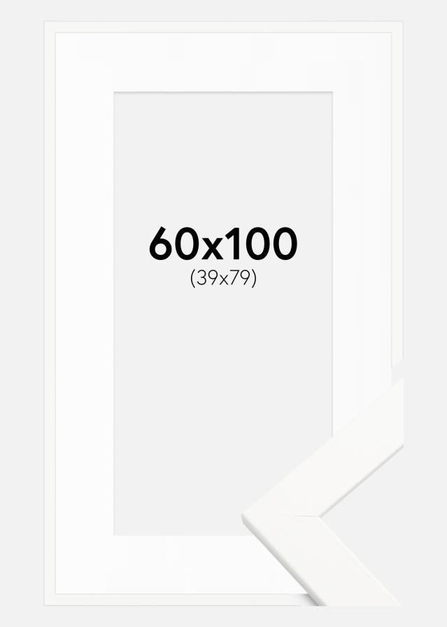 Kehys Trendline Valkoinen 60x100 cm - Passepartout Valkoinen 40x80 cm