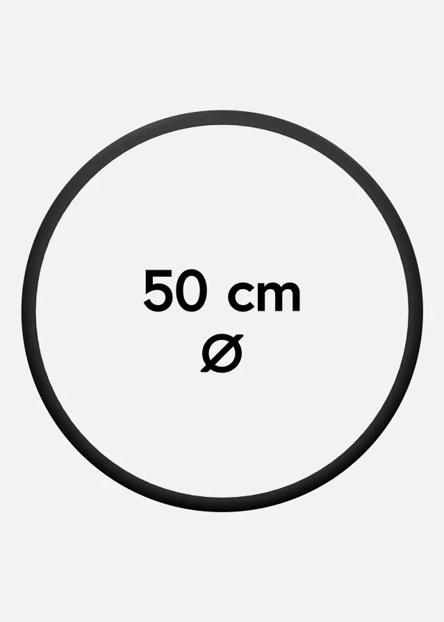 Pyöreä Kehys Akryylilasi Musta 50 cm Ø