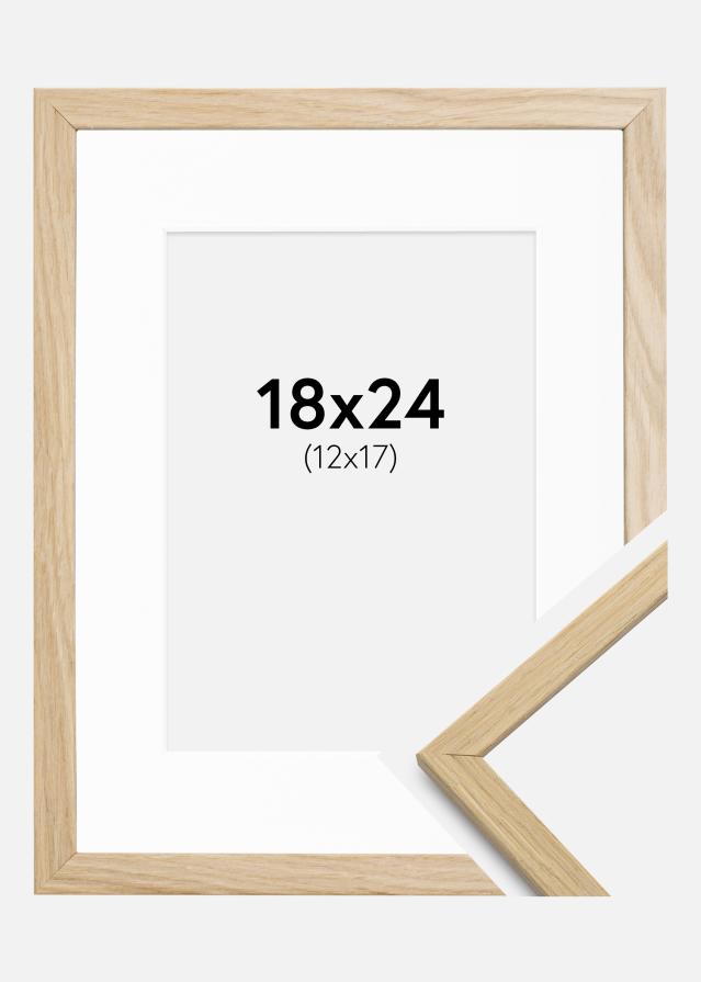 Kehys Edsbyn Tammi 18x24 cm - Passepartout Valkoinen 13x18 cm
