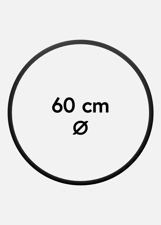 Pyöreä Kehys Akryylilasi Musta 60 cm Ø