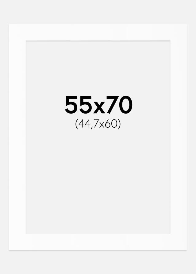 Passepartout Valkoinen Standard (Valkoinen keskus) 55x70 cm (44,7x60)