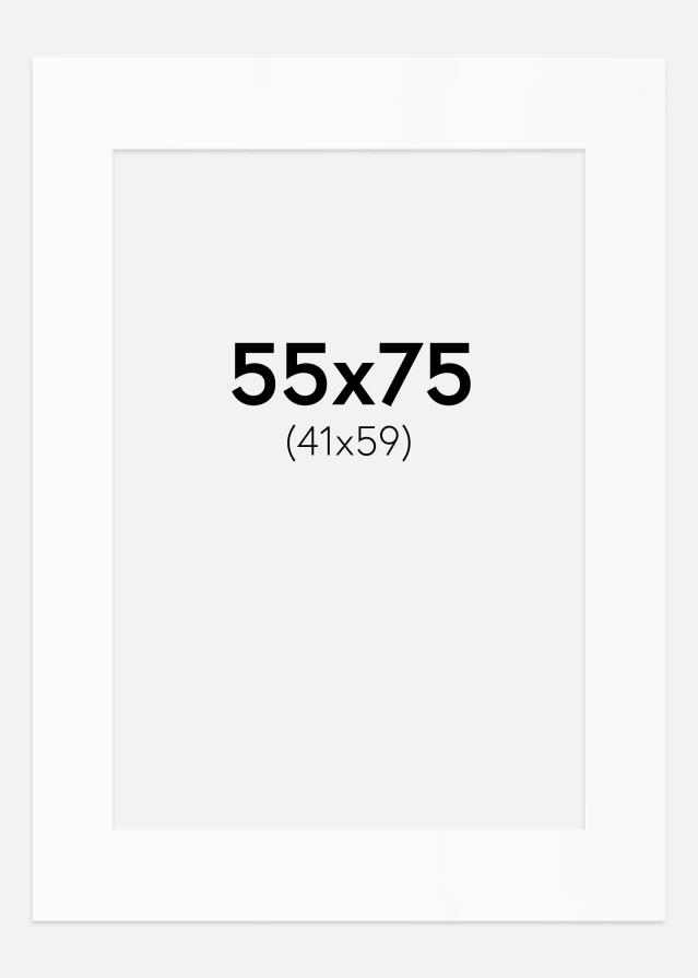 Passepartout Valkoinen Standard (Valkoinen keskus) 55x75 cm (41x59)