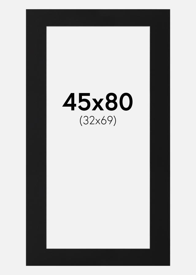 Paspatuuri Musta Standard (Valkoinen keskus) 45x80 cm (32x69)