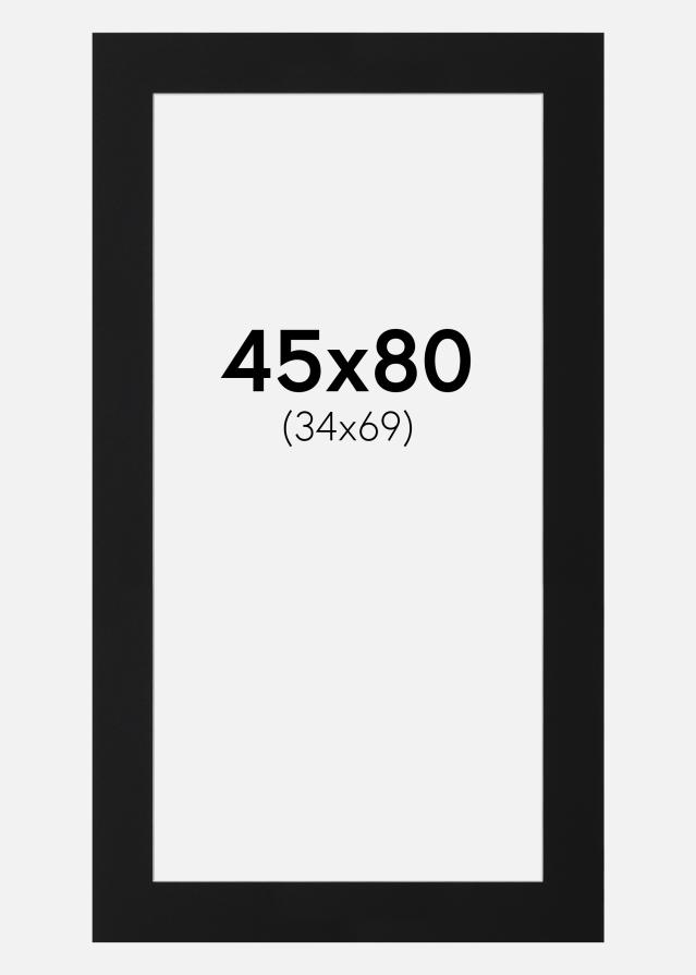 Paspatuuri Musta Standard (Valkoinen keskus) 45x80 cm (34x69)