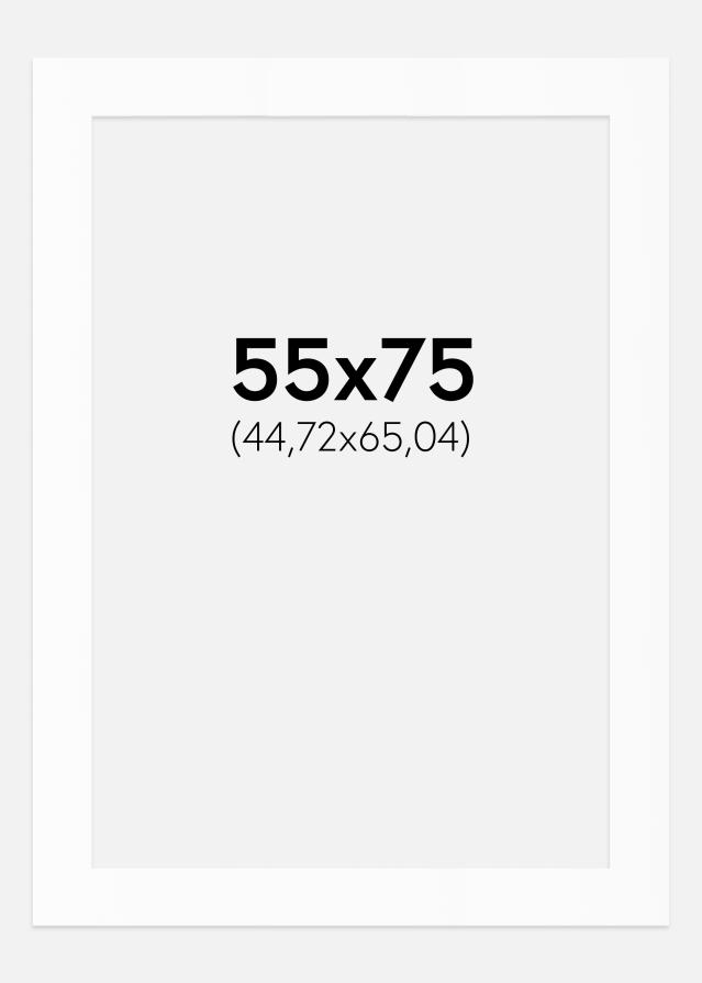 Passepartout Valkoinen Standard (Valkoinen keskus) 55x75 cm (44,72x65,04)