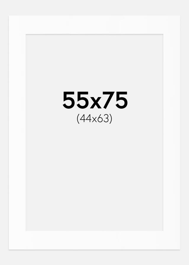 Passepartout Valkoinen Standard (Valkoinen keskus) 55x75 cm (44x63)