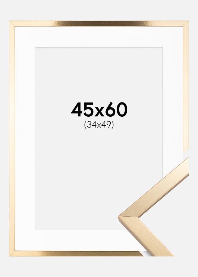 Kehys Trendy Kulta 45x60 cm - Passepartout Valkoinen 35x50 cm