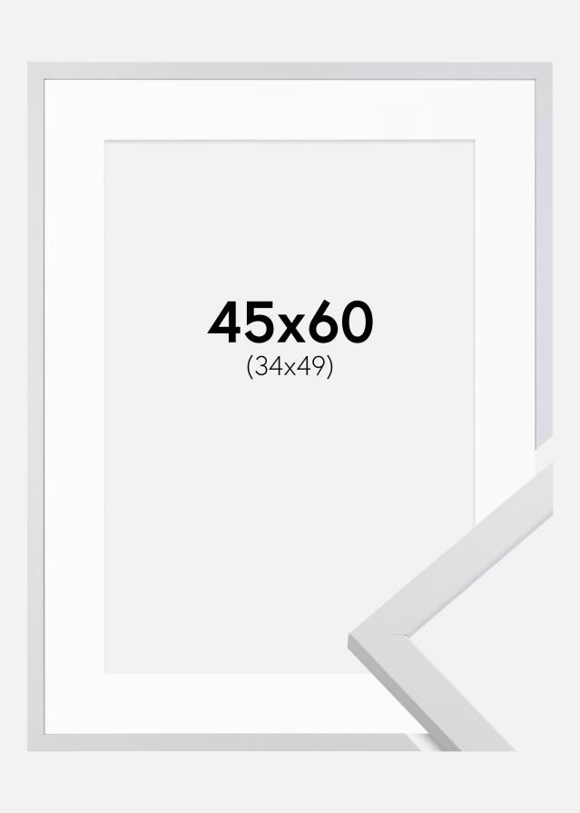 Kehys Trendy Valkoinen 45x60 cm - Passepartout Valkoinen 35x50 cm