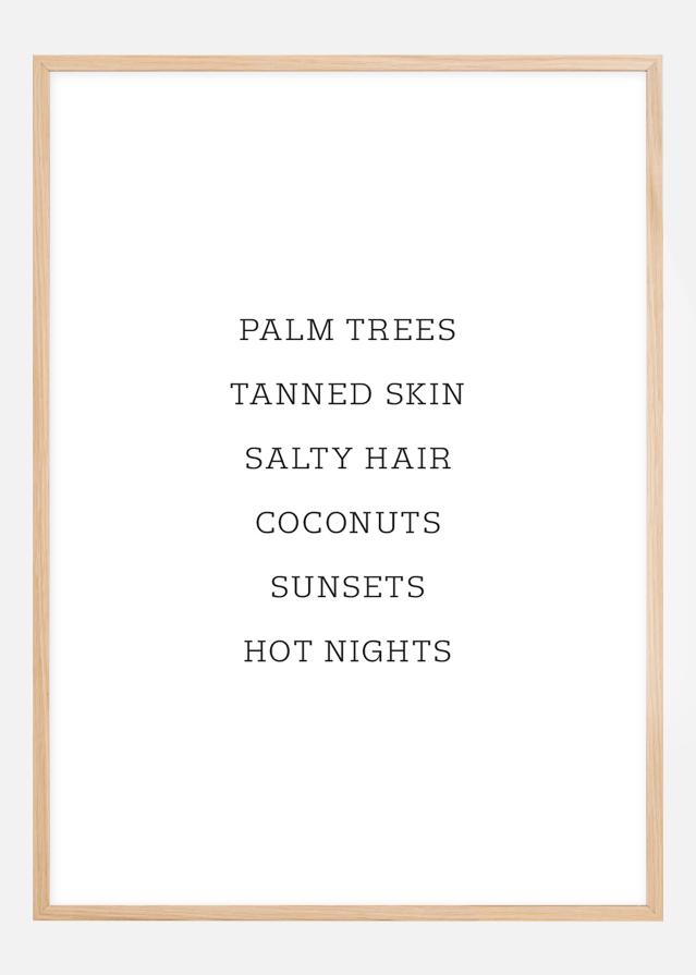 Palm trees - Tanned skin - Salty Hair Juliste