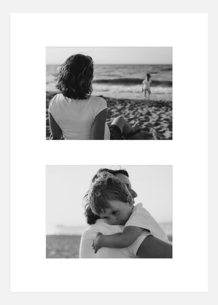 Paspatuuri Valkoinen 29,7x42 cm - Kollaasi 2 kuvalle (14x19 cm)