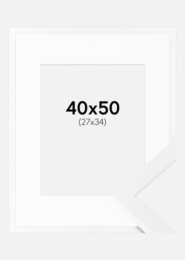 Kehys Selection Valkoinen 40x50 cm - Passepartout Valkoinen 28x35 cm