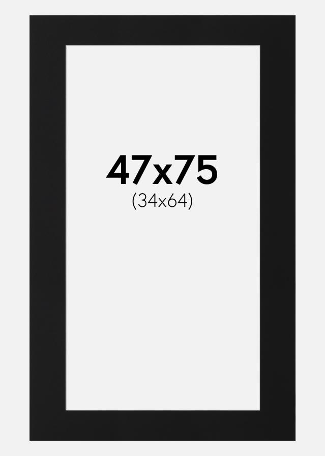 Paspatuuri Musta Standard (Valkoinen keskus) 47x75 cm (34x64)
