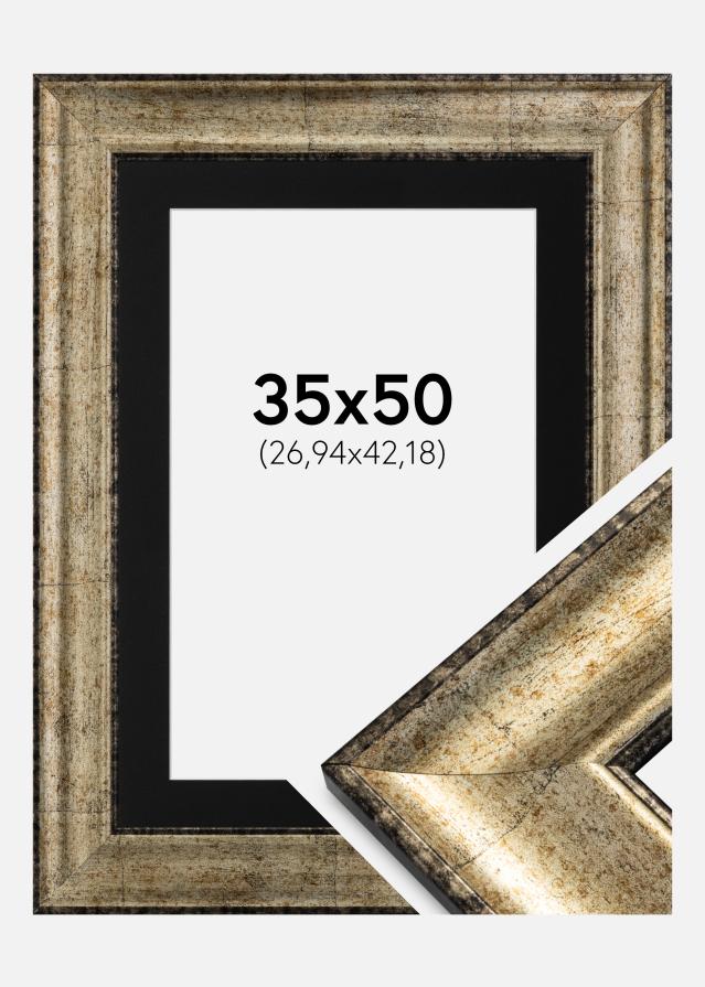 Kehys Saltsjöbaden Antiikin kulta 35x50 cm - Passepartout Musta 11x17 tuumaa