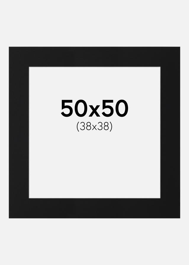 Paspatuuri Musta Standard (Valkoinen keskus) 50x50 cm (38x38)