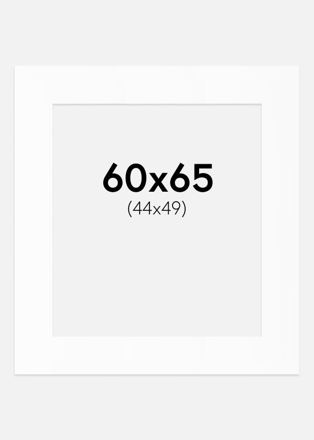 Passepartout Valkoinen Standard (Valkoinen keskus) 60x65 cm (44x49)