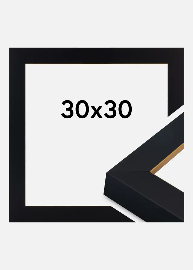 Kehys Sussex Akryylilasi Musta/Kulta 30x30 cm