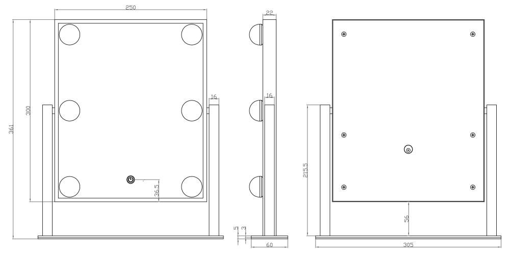 KAILA Meikkipeili VII Valkoinen - 30x36 cm