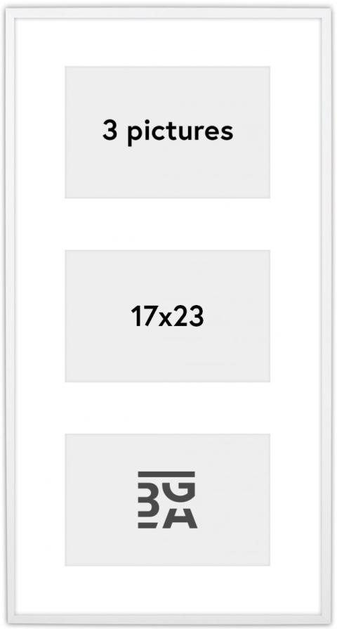 Edsbyn Kollaasikehys XIX Valkoinen - 3 Kuvalle (17x23 cm)