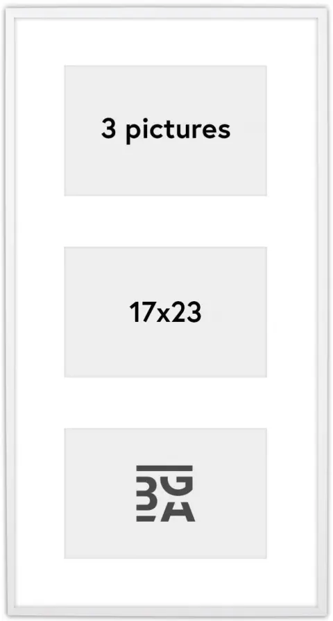 Edsbyn Kollaasikehys XIX Valkoinen - 3 Kuvalle (17x23 cm)