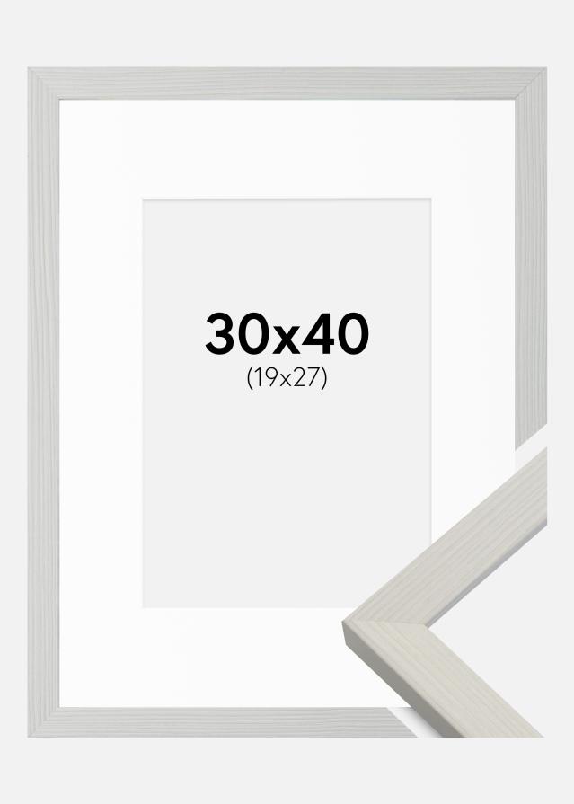 Kehys Fiorito Valkoinen 30x40 cm - Passepartout Valkoinen 20x28 cm