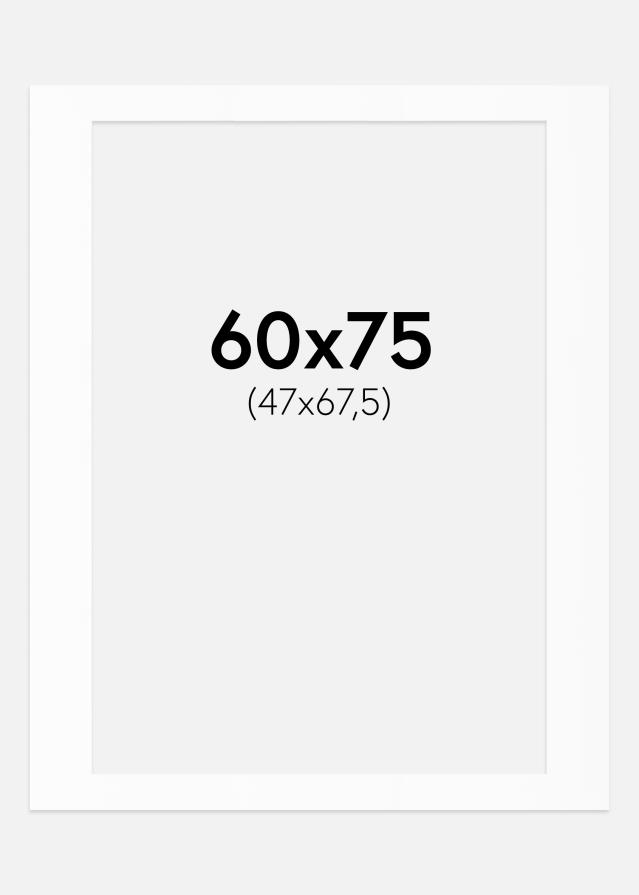 Passepartout Valkoinen Standard (Valkoinen keskus) 60x75 cm (47x67,5)