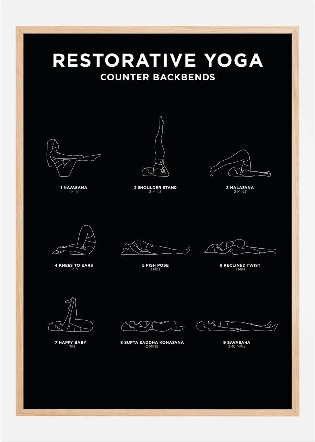 Restorative Yoga - Black Juliste