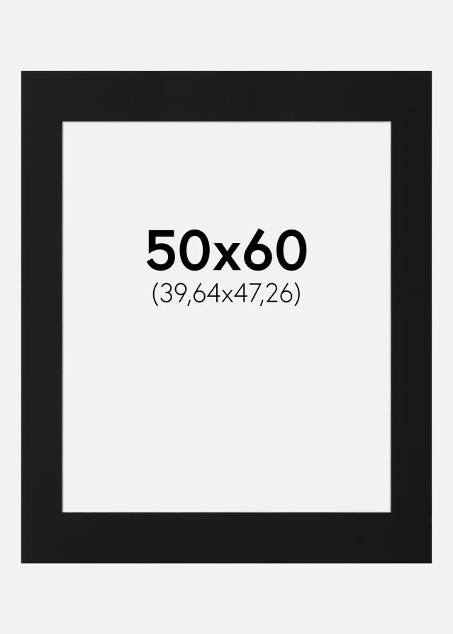 Paspatuuri Musta Standard (Valkoinen keskus) 50x60 cm (39,64x47,26)