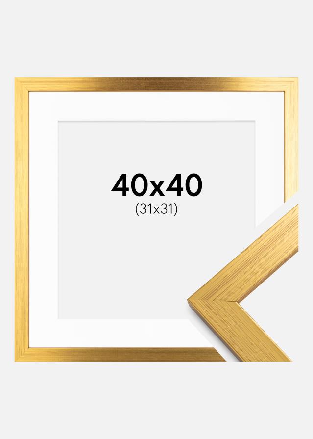Kehys Gold Wood 40x40 cm - Passepartout Valkoinen 32x32 cm