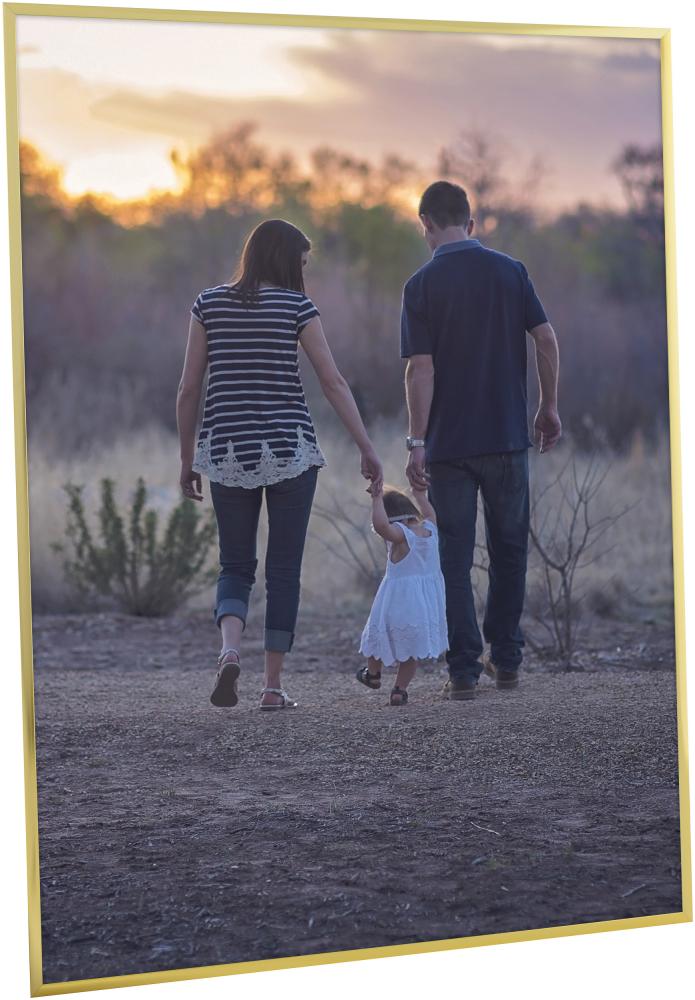 Kehys Poster Frame Aluminum Gold 70x100 cm - Passepartout Musta 59,4x84 cm