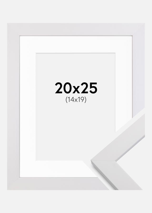 Kehys White Wood 20x25 cm - Passepartout Valkoinen 15x20 cm