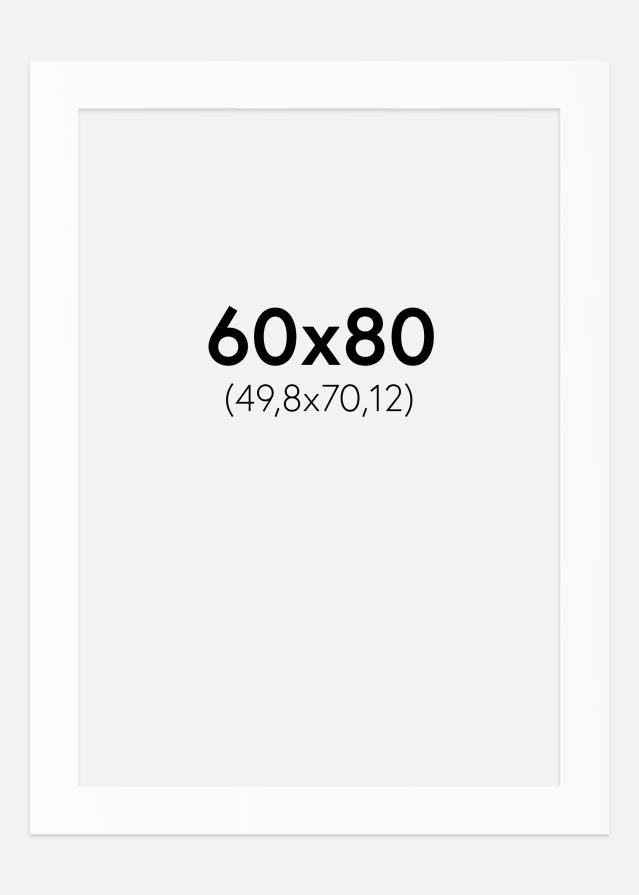Passepartout Valkoinen Standard (Valkoinen keskus) 60x80 cm (49,8x70,12)