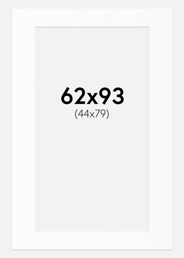 Passepartout Valkoinen Standard (Valkoinen keskus) 62x93 cm (44x79)