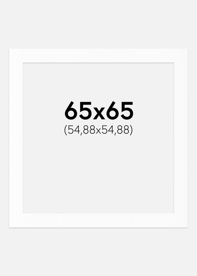 Passepartout Valkoinen Standard (Valkoinen keskus) 65x65 cm (54,88x54,88)