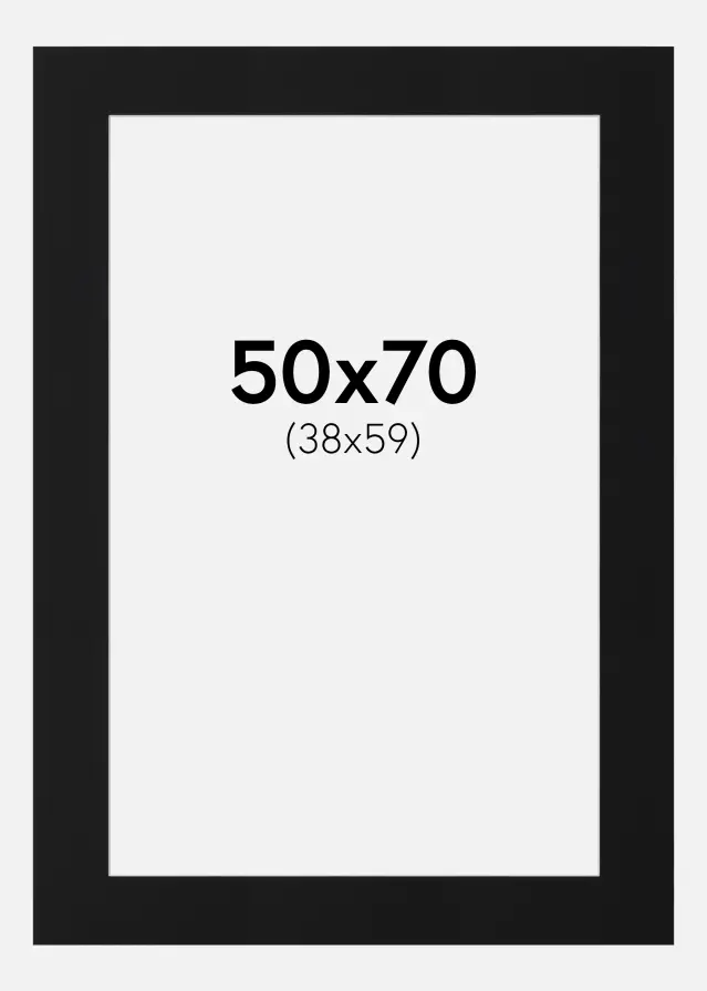 Paspatuuri Musta Standard (Valkoinen keskus) 50x70 cm (38x59)
