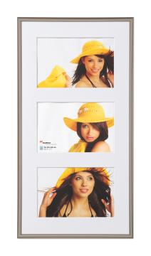 New Lifestyle on ohut, tyylikäs teräksinen kollaasikehys, jossa tilaa 3 kuvalle koossa 13x18 cm