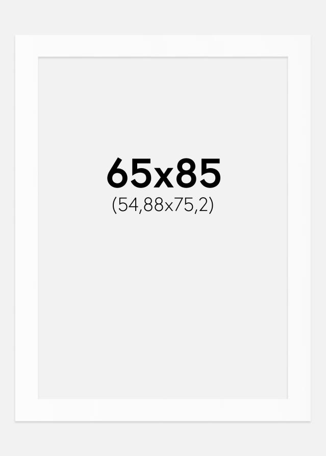 Passepartout Valkoinen Standard (Valkoinen keskus) 65x85 cm (54,88x75,2)