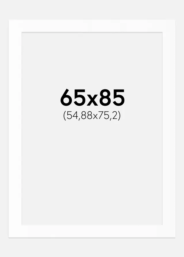 Passepartout Valkoinen Standard (Valkoinen keskus) 65x85 cm (54,88x75,2)