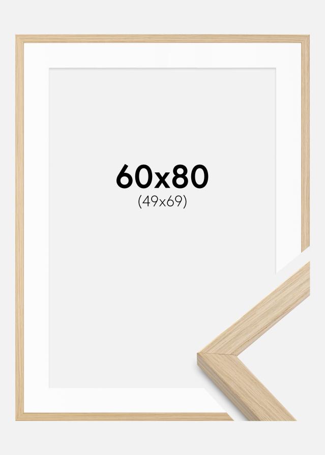 Kehys Grimsåker Tammi 60x80 cm - Passepartout Valkoinen 50x70 cm
