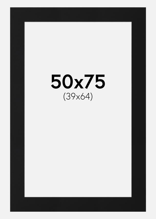 Paspatuuri Musta Standard (Valkoinen keskus) 50x75 cm (39x64)