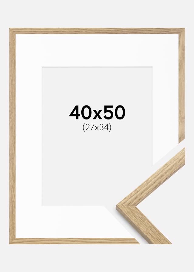 Kehys Trendy Tammi 40x50 cm - Passepartout Valkoinen 28x35 cm