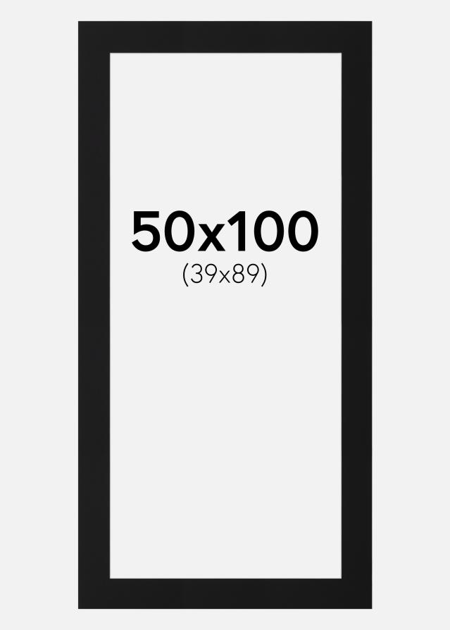 Paspatuuri Musta Standard (Valkoinen keskus) 50x100 cm (39x89)