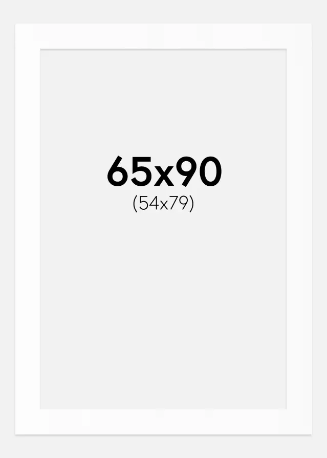 Passepartout Valkoinen Standard (Valkoinen keskus) 65x90 cm (54x79)