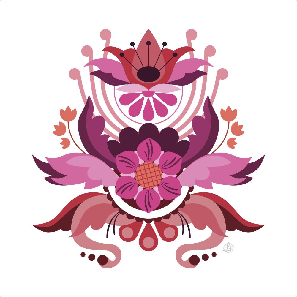 Kurbits flower pink Juliste