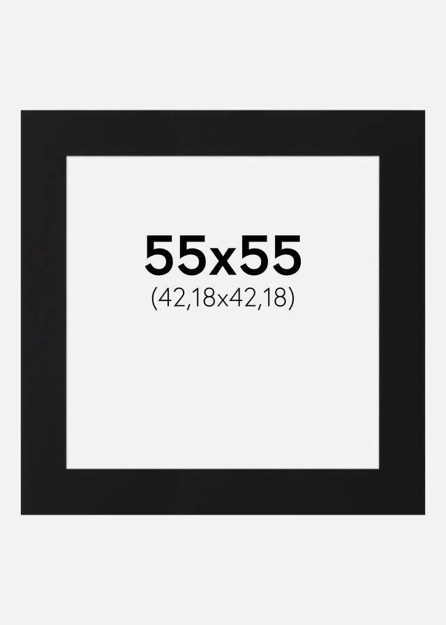 Paspatuuri Musta Standard (Valkoinen keskus) 55x55 cm (42,18x42,18)